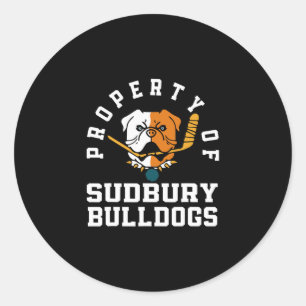 Av Sudbury Bulldog Roligt 1 Runt Klistermärke