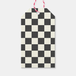 Av svart och Benvitt kontrollbord Presentetikett