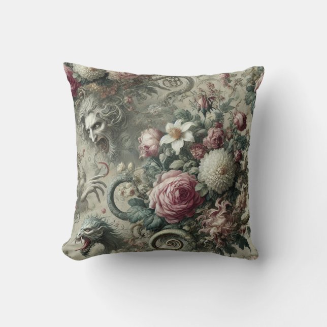 Av tenn & Svan - Gothic Victorian Design Kudde (Framsida)