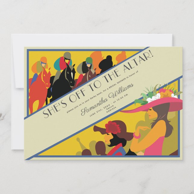 Av till Altar Horse Tävla Derby Möhippa Inbjudningar (Framsida)