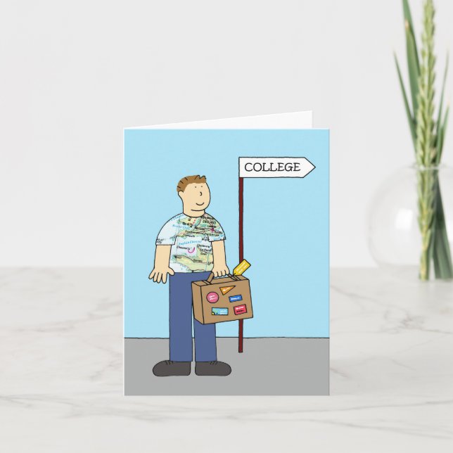 Av till College Lycka till för honom Kort (Framsida)