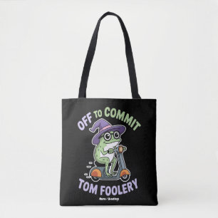 Av till Commit Tom Foolery Frog Funny Meme Tygkasse