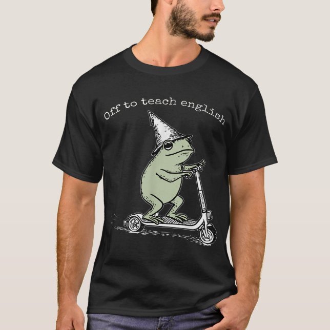 Av till engelska Scooter Frog T Shirt (Framsida)