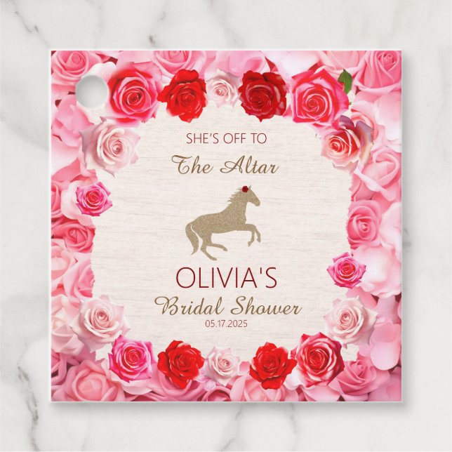 Av till Möhippan Altar Röd ros Gåvor Etiketter (Framsida)