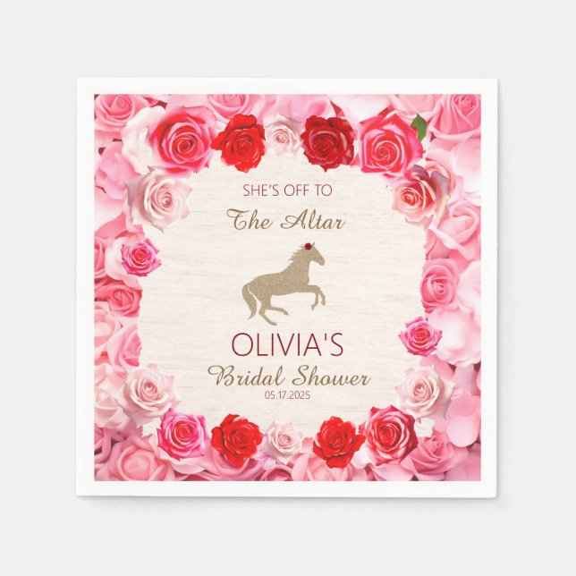 Av till Möhippan Altar Röd ros Pappersservett (Framsidan)