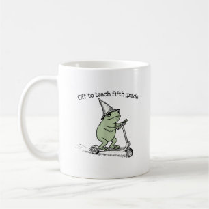 Av till Teach Femte Klass Froggy Cute Frog Kaffemugg