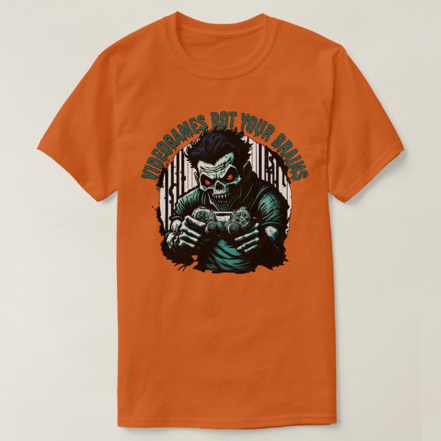 av Toxic Videogames förstör dina hjärnor zombie T Shirt (Design framsida)