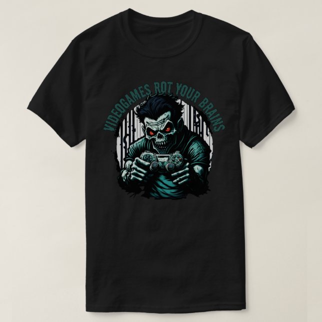 av Toxic Videogames förstör dina hjärnor zombie T Shirt (Design framsida)