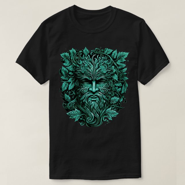 Av traditionell Pagan Celtic Greenman 14 T Shirt (Design framsida)