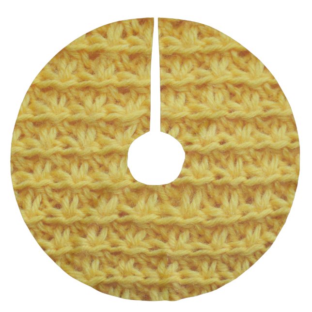 Av trikå av gult: stripe struktur. julgransmatta borstad polyester (Framsidan)