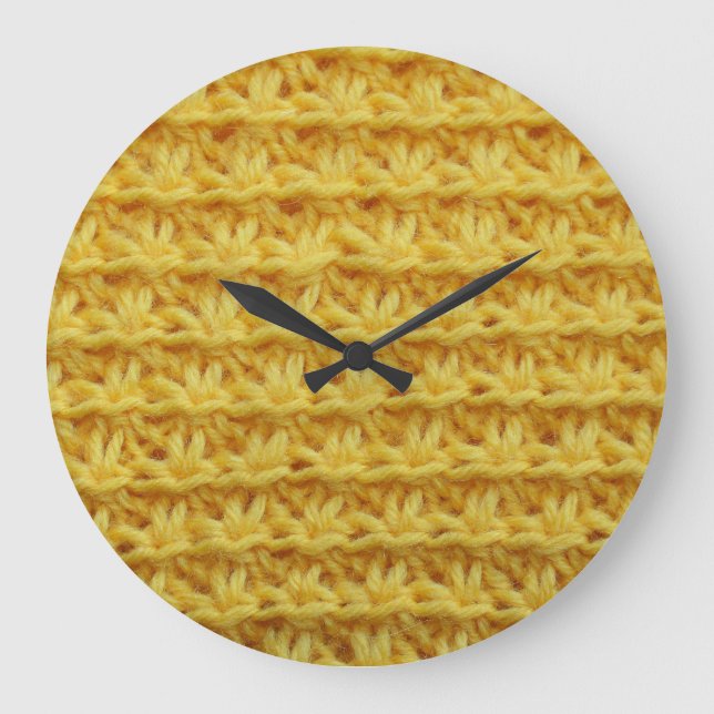 Av trikå av gult: stripe struktur. stor klocka (Framsida)