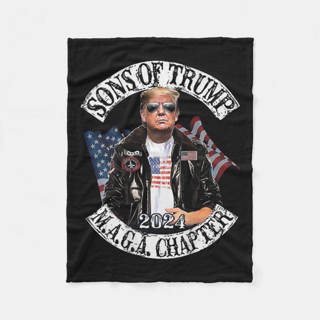 av Trump Maga kapitel 2024 (på baksidan) Fleecefilt (Framsidan)
