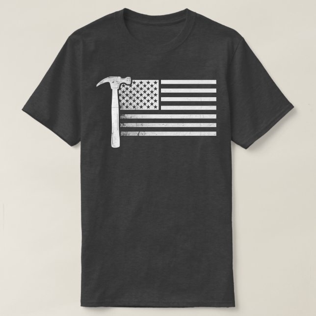 av US Flagga Redraget Carpenter Coola Shirt T (Design framsida)