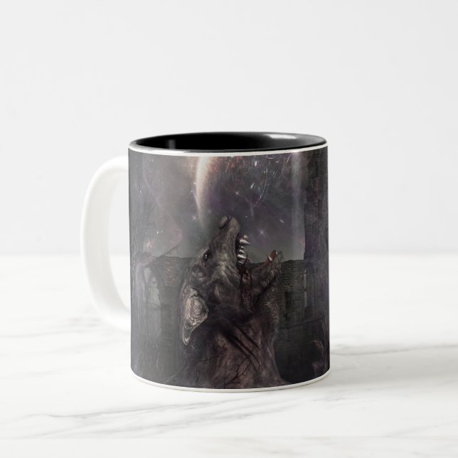 Av Varg och man Två-Tonad Mugg (Framsida vänster)