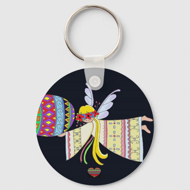 Av Vingar av en angel ukrainsk folkart Nyckelring (Framsida)