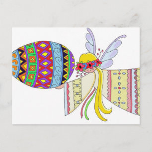 Av Vingar av en angel ukrainsk folkart Vykort