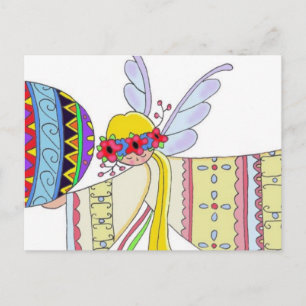 Av Vinge av en angel ukrainsk folkart Vykort