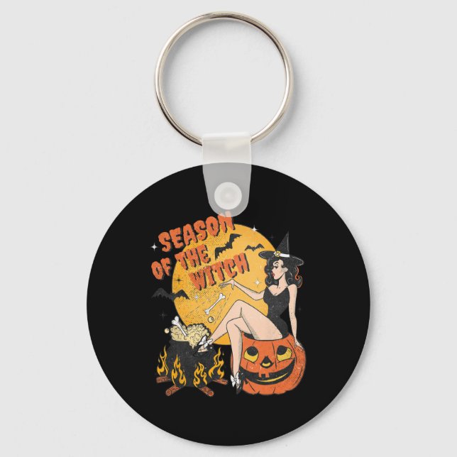 av Witch Halloween Samhain 1 Nyckelring (Framsida)