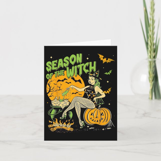 av Witch Halloween Samhain Kort (Framsida)