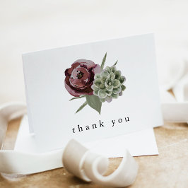 AVA Boho Burgundy Blommigt Succulent Desert Tack Kort