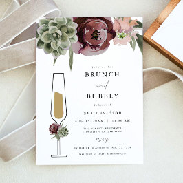 AVA Burgundy Succulent Brunch och Bubbly Champagne Inbjudningar