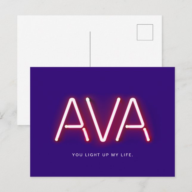 Ava, du tände mitt liv på ljus vykort (Fram/baksida)
