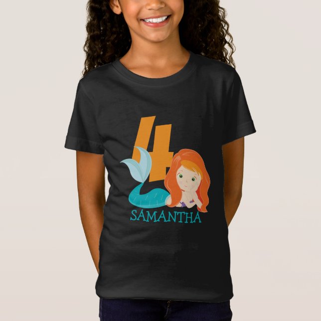 Ava - Floden Sjöjungfru Goddess 4e födelsedagen T- T Shirt (Framsida)