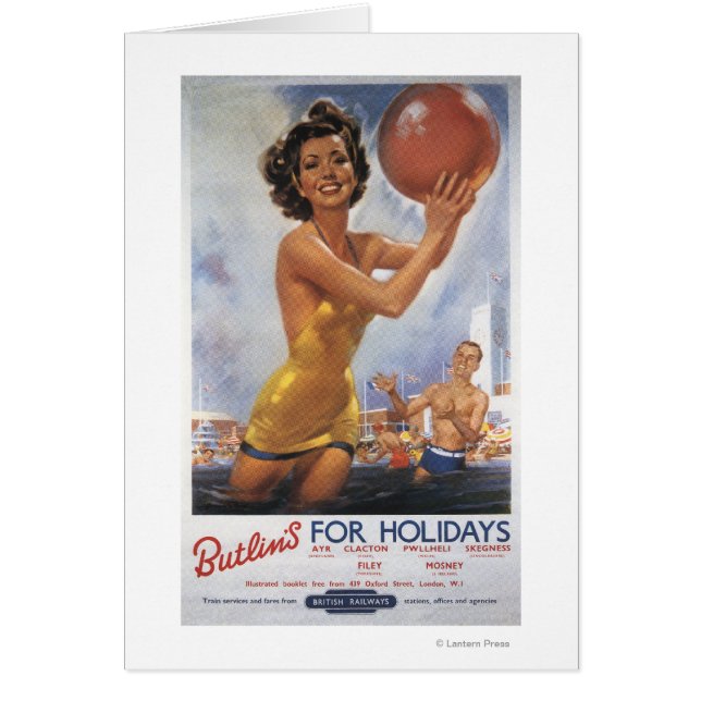 Ava Gardner, liknande Butlins läger Hälsningskort (Framsidan)