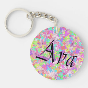 Ava, Namn Logotyp på Pastel Butterflies