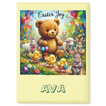 AVA ~ PÅSKE NALLEBJÖRN Påskkycklingar ~ Magnet