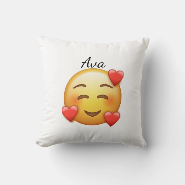 Ava Personlig Hjärt-Emoji Kudd Kudde (Framsida)