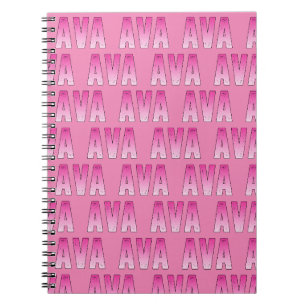 Ava rosa namn anteckningsbok