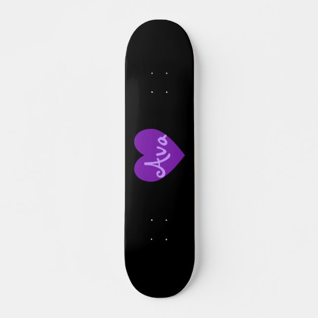 Ava vid Lila Old School Skateboard Bräda 21,6 Cm (Framsida)