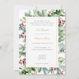 Ava Winter Greenery Wedding bjudande till OSA Inbjudningar
