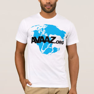 Avaaz.org beklär den svart logotypen och Pangea Tee Shirt