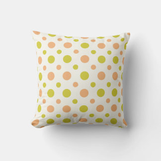 Avacado & Peach Polka Dot Retro Design Pillow Kudde