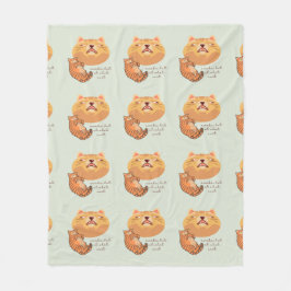 Aväckning Orange Cat Fleecefilt