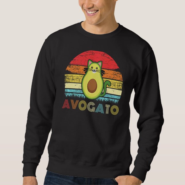 Avagato Cat Avogato Avocado Lång Ärmad Tröja (Framsida)