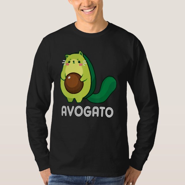 Avagato Cat Avogato Avocado T Shirt (Framsida)