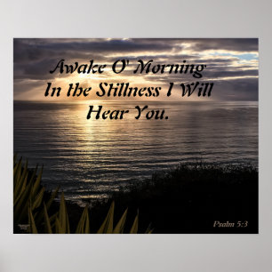 AVako O God morgon Psalm 5:3 Solupphöjningsprojekt Poster