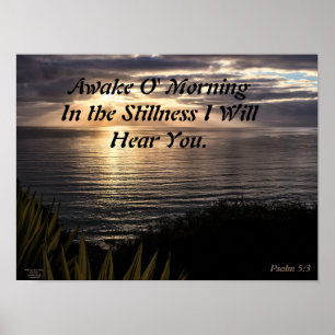 AVako O God morgon Psalm 5:3 Solupphöjningsprojekt Poster