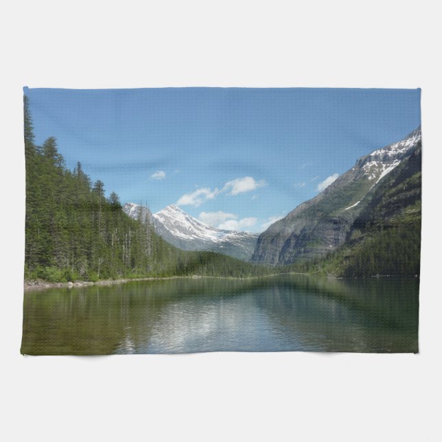 Avalanche Lake I i Glacier National Park Kökshandduk (Horisontell)