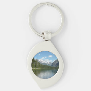 Avalanche Lake I i Glacier National Park Swirl Silverfärgad Nyckelring