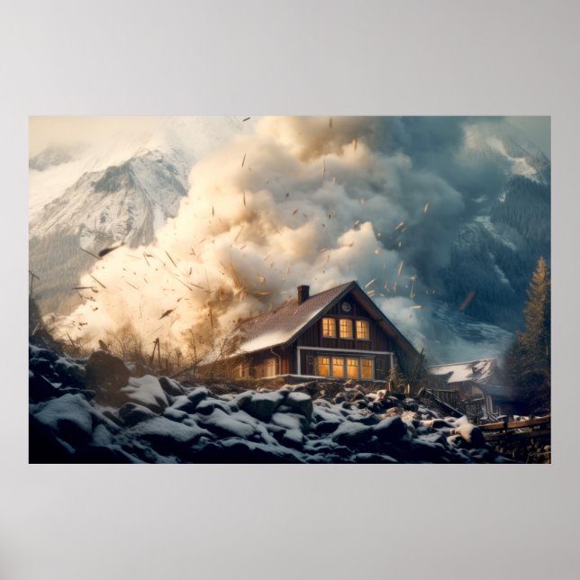 Avalanche Nature Force Snö Power Earth Disaster Poster (Framsidan)