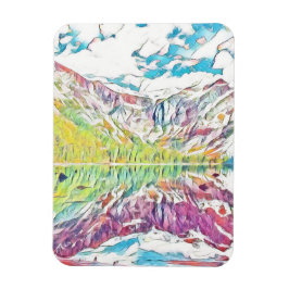 Avalanche Sjö i abstrakt vattencolor Magnet