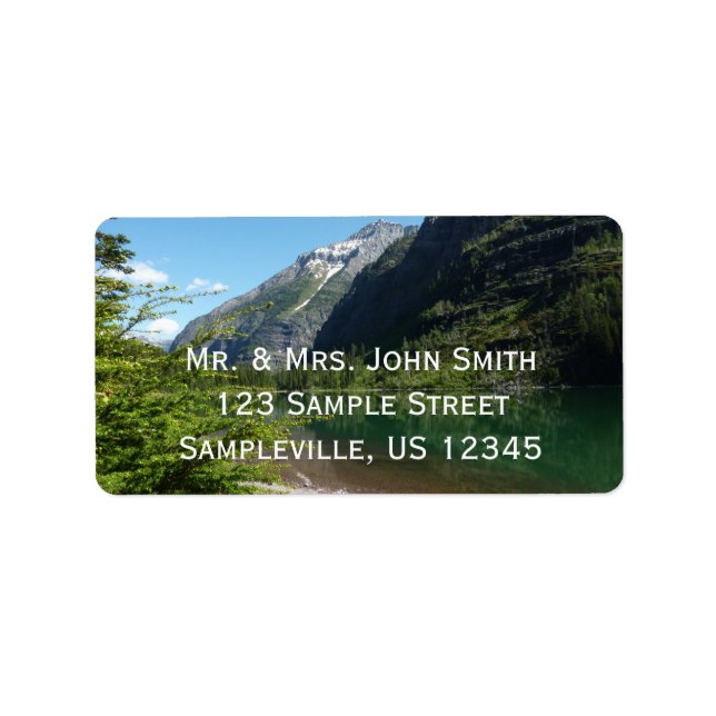Avalanche Sjö II i Glacier nationalpark Adressetikett (Framsidan)