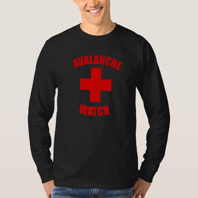 Avalanche Watch Red Font  T Shirt (Framsida)