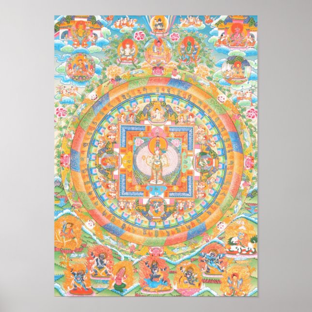 Avalokiteshvara Mandala Poster (Framsidan)