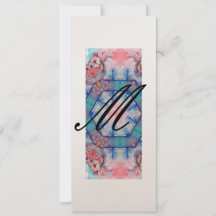 AVALON Abstrakt Monogram Mjuk Rosa Blå Champagne Inbjudningar