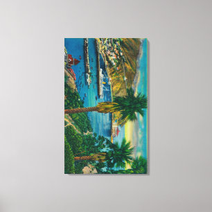 Avalon Bay, Santa Catalina-ön från Skyline Canvastryck